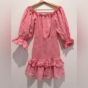 Petal & Pup Blush Pink Ruffle Mini Dress size S EUC